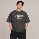 BBS-SINGLE|Dark Grey|front|William — Not an Alligator oversized tee