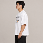 BBS-SINGLE|White|side|William — Not an Alligator oversized tee