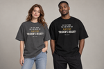 Concept mockup — XAUUSD Trader’s Heart — Tee on two models.