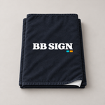 BB SIGN beach folded — product visualization based on Printful specifications