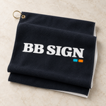 BB SIGN golf folded — product visualization based on Printful specifications