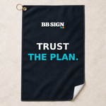 BB SIGN Golf Towel — plan-en — product visualization based on Printful specifications