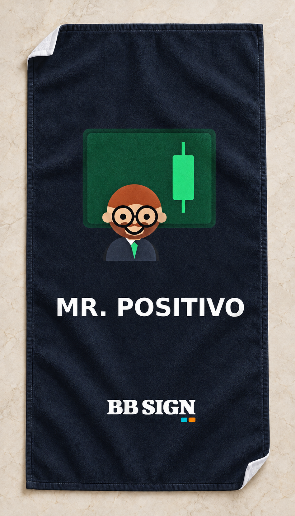 BB SIGN Hand Towel — positivo — open towel studio visualization