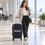 BB SIGN suitcase lifestyle — product visualization based on Printful specifications
