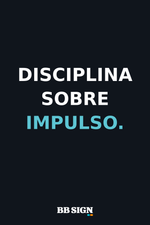 BB SIGN — Póster Mate con Colgador — Disciplina sobre impulso — arte plano