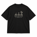 Begin Again — Oversized Graphic T-Shirt, Black, product front on white background