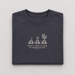 BBS-SINGLE|Dark Grey|folded|AI product mockup — Begin Again oversized T-shirt folded studio view