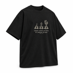 Begin Again — Oversized Graphic T-Shirt, Black, product angle on white background