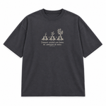 Begin Again — Oversized Graphic T-Shirt, Dark Grey, , product front on white background