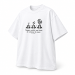 Begin Again — Oversized Graphic T-Shirt, White, product angle on white background