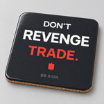 Posavasos de corcho gris carbón con DON'T REVENGE TRADE., en estudio