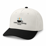 Candles & Coffee — Two-Tone Cap, Natural / Black, , product angle on white background