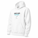 Cerré. Subió. De Nada. — Premium Hoodie, White, product angle on white background