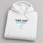 BBS-SINGLE|White|folded|Cerré. Subió. De Nada. — Premium Hoodie folded studio view