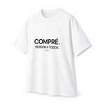 Compré. Perdón a Todos. — Oversized Trading T-Shirt, White, product angle on white background