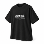Compré. Perdón a Todos. — Oversized Trading T-Shirt, Black, product angle on white background