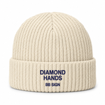Diamond Hands — Cable Beanie, Ecru, , product front on white background