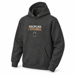 Disciplina > Dopamina. — Premium Hoodie, Charcoal Heather, product angle on white background