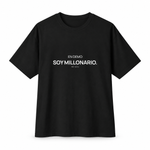 En Demo Soy Millonario — Oversized Trading T-Shirt, Black, product front on white background