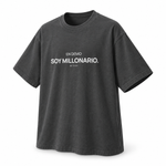 En Demo Soy Millonario — Oversized Trading T-Shirt, Dark Grey, product angle on white background