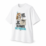 Es Parte del Proceso — Oversized Trading T-Shirt, White, product angle on white background