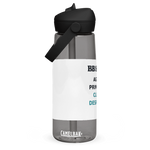 Botella con pajita BB SIGN 25 oz — Agua primero. Click después. — vista frontal