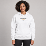 BBS-SINGLE|White|front|Funded Trader One Day — Trading Hoodie | BB SIGN on model