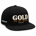 Gold on My Mind — Snapback Hat, Black, product angle on white background