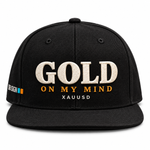 Gold on My Mind — Snapback Hat, Black, , product front on white background