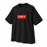 LIVE — Oversized Trading T-Shirt, Black, product angle on white background