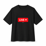 LIVE — Oversized Trading T-Shirt, Black, product front on white background