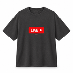 LIVE — Oversized Trading T-Shirt, Dark Grey, product front on white background