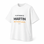 Martin — But Not Gala — Oversized Trading T-Shirt, White, product angle on white background