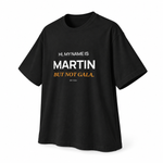 Martin — But Not Gala — Oversized Trading T-Shirt, Black, product angle on white background