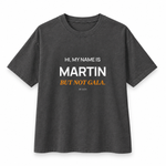 Martin — But Not Gala — Oversized Trading T-Shirt, Dark Grey, product front on white background