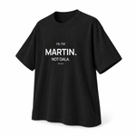 Martin — Not Gala — Oversized Trading T-Shirt, Black, product angle on white background