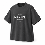 Martin — Not Gala — Oversized Trading T-Shirt, Dark Grey, product angle on white background