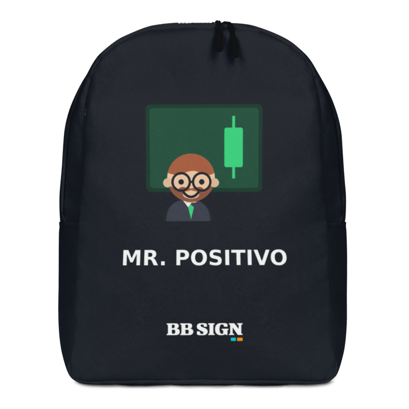 Mochila minimalista BB SIGN — Mr. Positivo — vista frontal
