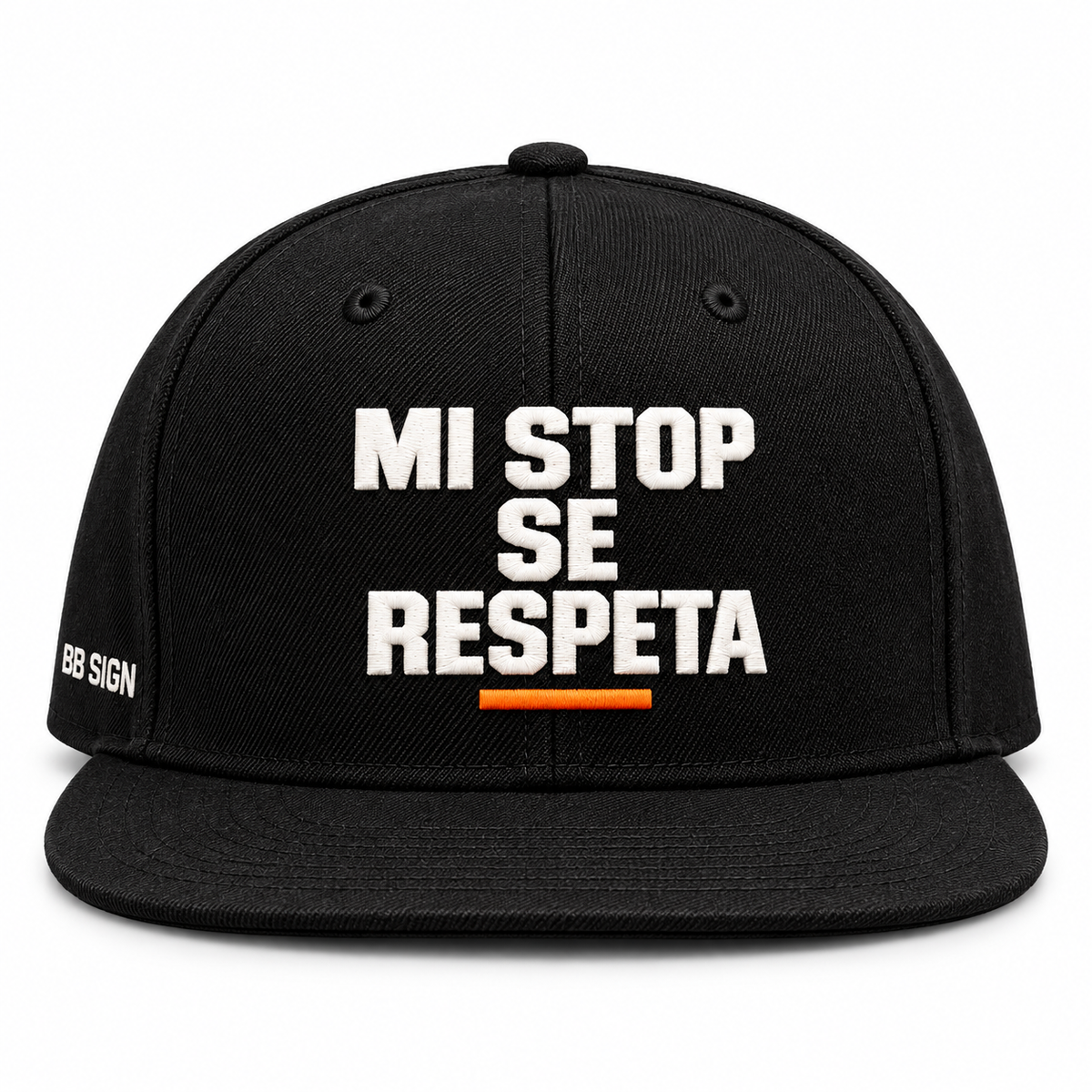 Mi Stop Se Respeta — Snapback Hat, Black, , product front on white background