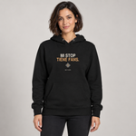 BBS-SINGLE|Black|front|Mi Stop Tiene Fans. — Premium Hoodie on model