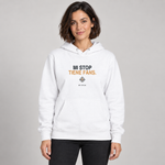 BBS-SINGLE|White|front|Mi Stop Tiene Fans. — Premium Hoodie on model
