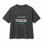 Mi Último Trade — Embusteee — Oversized Trading T-Shirt, Dark Grey, product front on white background