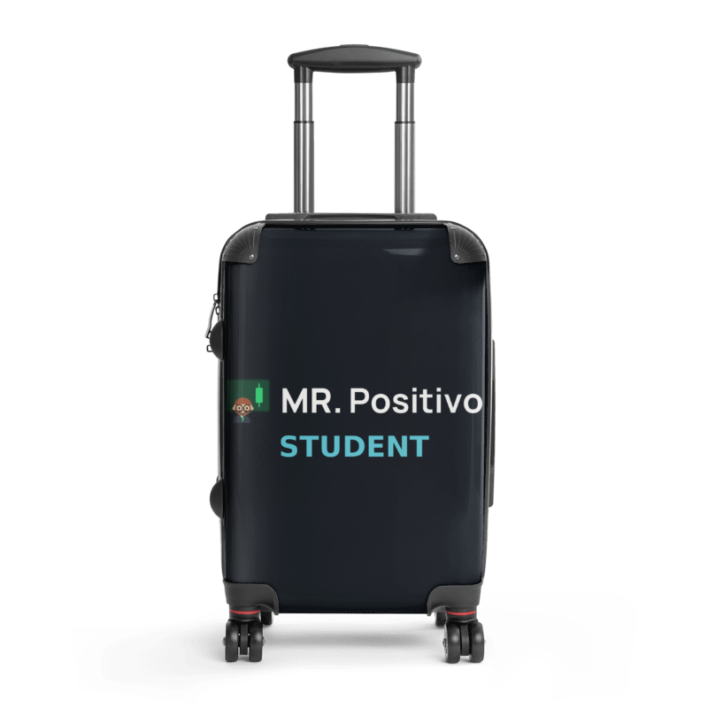 BB SIGN — Travel Suitcase — Mr. Positivo Student — mockup Printful