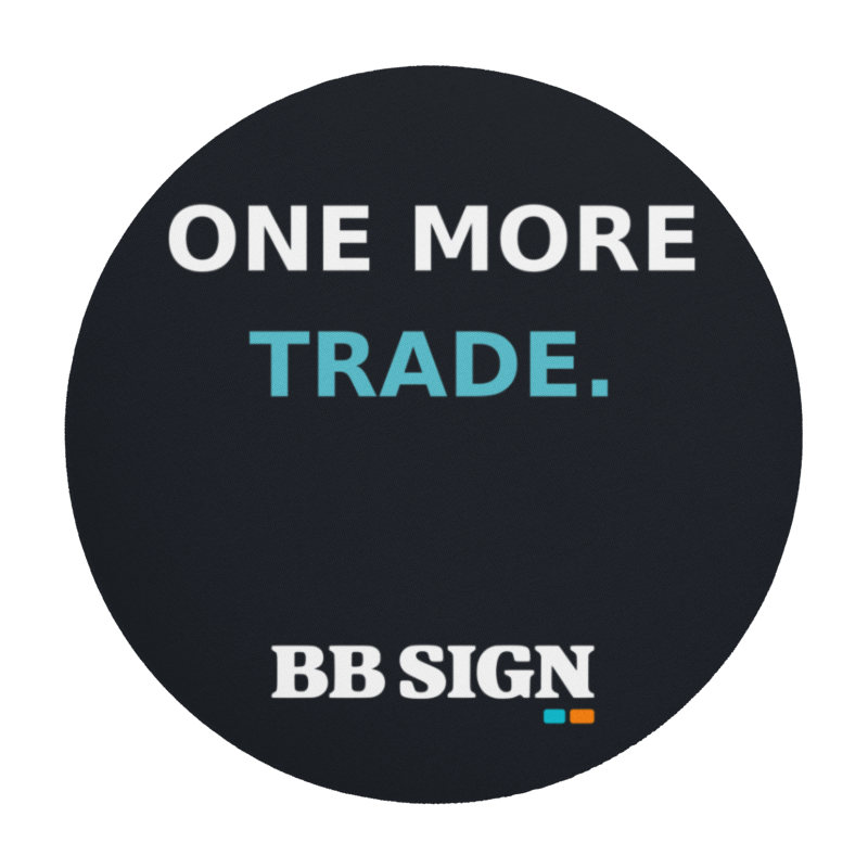 Mouse pad redondo BB SIGN — One more trade. — vista superior
