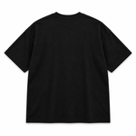 Mr. Positivo — Oversized T-Shirt, Black, product back on white background