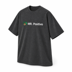 Mr. Positivo — Oversized T-Shirt, Dark Grey, product angle on white background