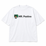 Mr. Positivo — Oversized T-Shirt, White, , product front on white background