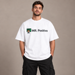 Mr. Positivo — mr positivo oversized white front cobrizo.png — original copper-haired character, concept mockup