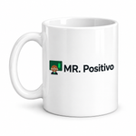 Mr. Positivo — Original Character Mug, White, product angle on white background