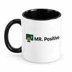 Mr. Positivo — Original Character Mug, Black Accent, product detail on white background